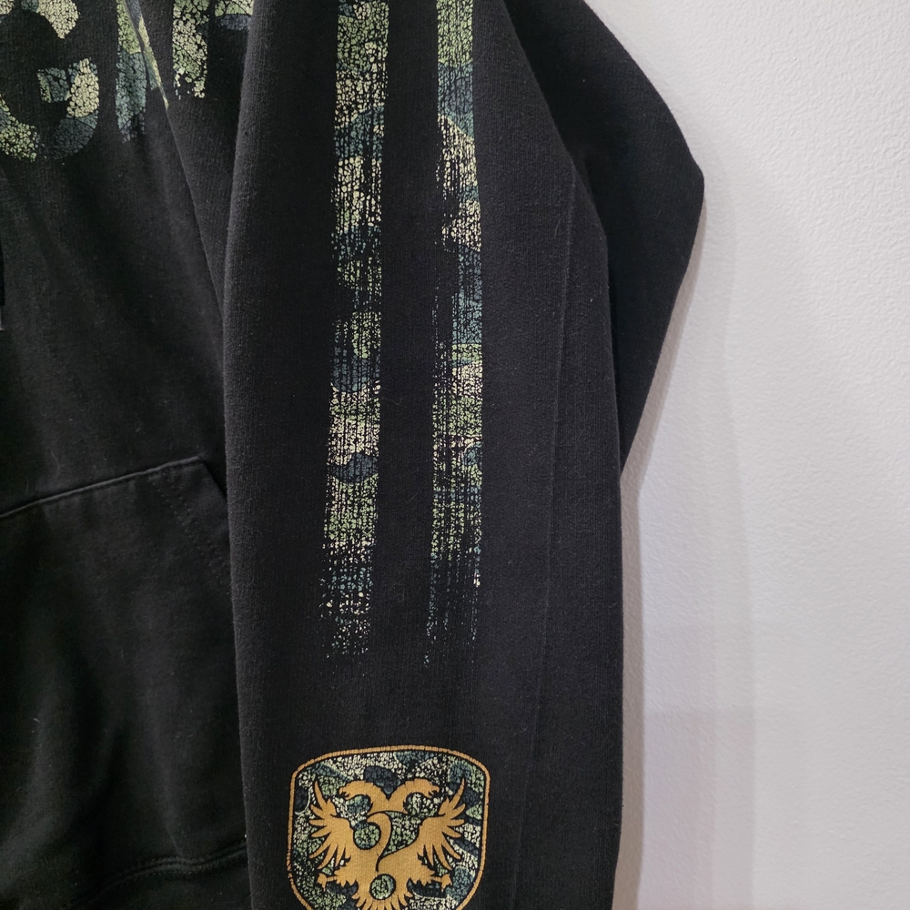 Black Hoodie with Green Graphic Design - Picture 3 of 6